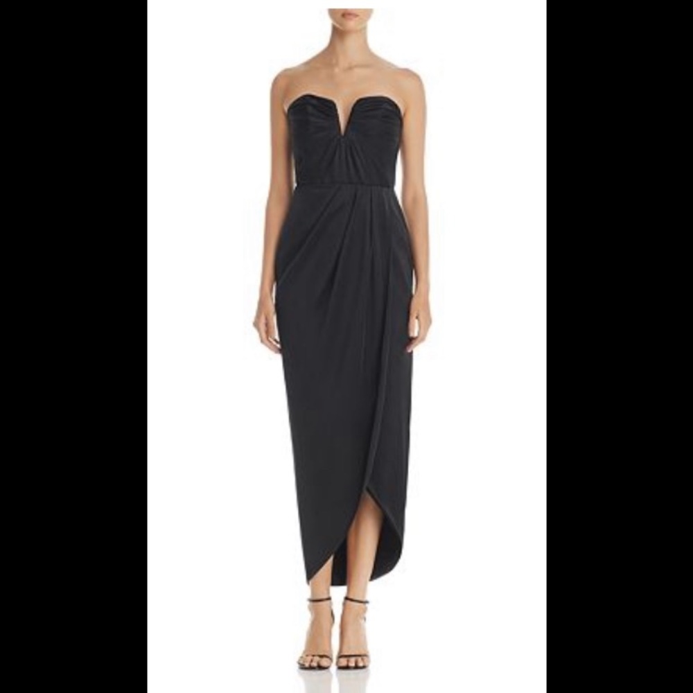 Yumi Kim Bombshell Dress Medium Silk Gown Strapless Black